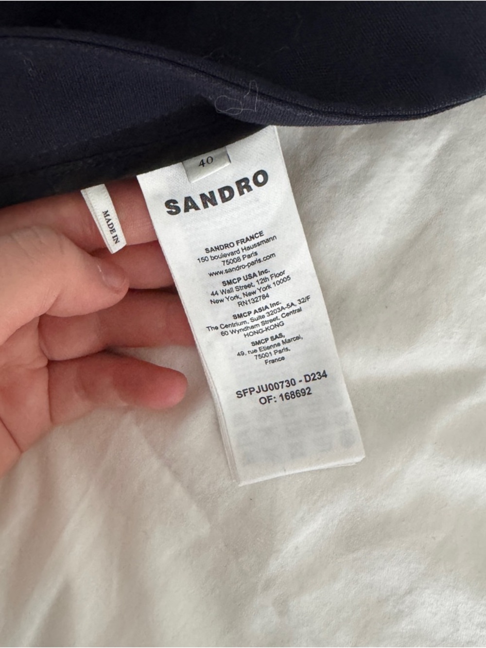Sandro Navy Pleated Mini Skirt - Picture 5 of 5